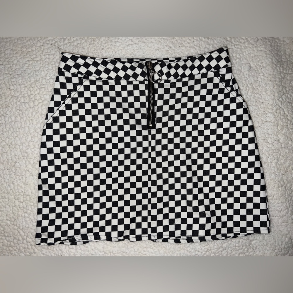 Checkered Orange Kiss Skirt